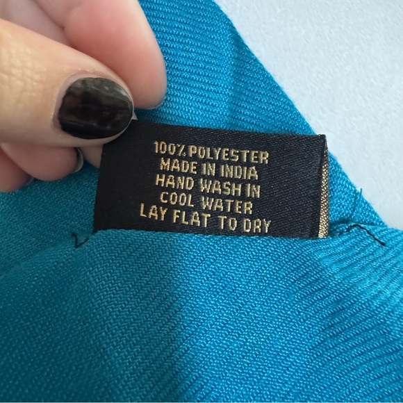 Saachi Cerulean Blue Soft Polyester Scarf – Lightweight, Like New - Picture 3 of 6